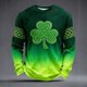 thumbnail image 1 of Ceisia Men's St. Patrick's Day Vintage Four-Leaf Clover Crewneck | Waffle Knit Relaxed Long-Sleeve Casual Top Gift, 1 of 3