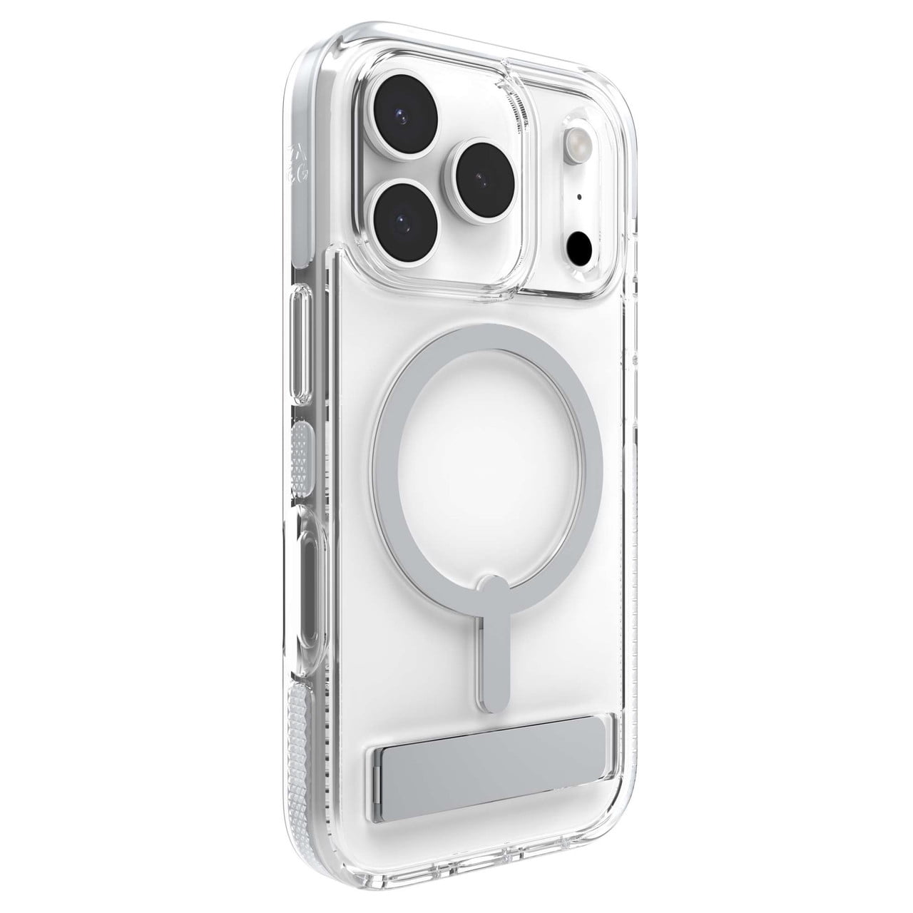 ZAGG Santa Cruz Snap Case with Kickstand for iPhone 17 Pro - Titanium Drop Protection (13ft/4m) MagSafe Charging Compatible ClearGuard Anti-Yellowing Technology Scratch Resistant Phone Case