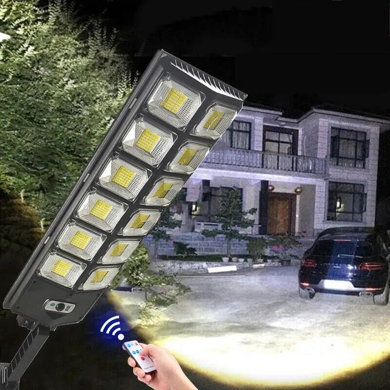 1000000LM Solar Street Lights Outdoor Waterproof, 6500K 504 LEDs with Motion Sensor for Parking Lots, Yards, and Area Lighting - Dusk to Dawn, Solar-Powered
