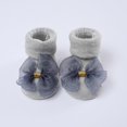 thumbnail image 4 of Esho Baby Girls Soft Lace Cotton Socks + Elastic Bowknot Headband, Infants Headwear Floor Socks Set, 0-6M, 6-12M, 4 of 6