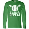 thumbnail image 3 of Inktastic Grunge Eat Sleep Baseball Repeat Long Sleeve T-Shirt, 3 of 5