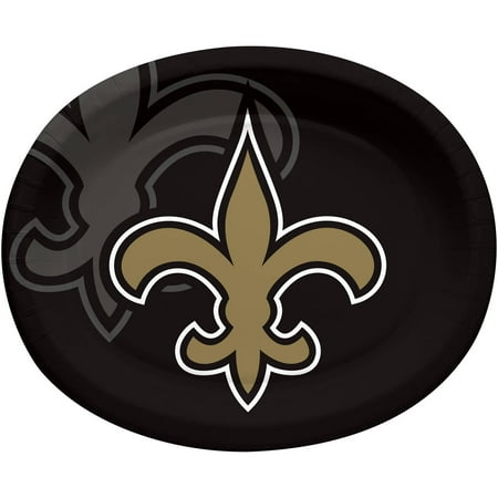 New Orleans Saints Stained Glass - New Orleans Saints Oval Platters, 8-Pack
