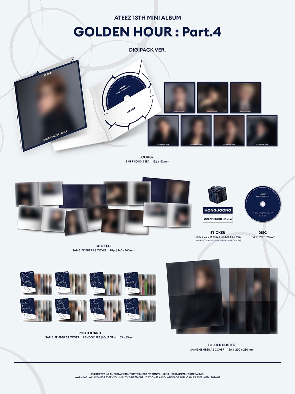 ATEEZ - [GOLDEN HOUR : PART.4] 13th Mini Album DIGIPACK 8 Version