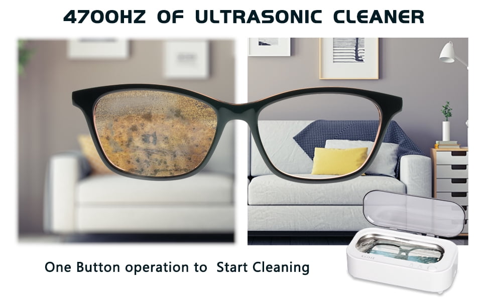 Ultrasonic Jewelry Cleaner Machine - 47Khz Silver Cleaner, Ultrasonic Cleaner Machine for Eye Glasses, Ring, Earring, Necklaces, Watch Strap, Makeup Brush, 304 Stainless Steel Tank with 12OZ