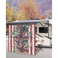 thumbnail image 5 of 4th of July RV Awning Sun Shade Screen 9'X7' United States Flower Mesh Sunscreen Eucalyptus Leaf Red Striped Awning Shade Screen with Zipper UV Blocker Completed Kits for RV Motorhome Camper, 5 of 7