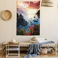 thumbnail image 5 of Beach Tapestry, Poppy And Carnation Blossoms Spring Season Seascape Tranquil Thailand Beach Image, Wall Hanging for Bedroom Living Room Dorm Decor, 40W X 60L Inches, Blue Green, by Ambesonne, 5 of 5