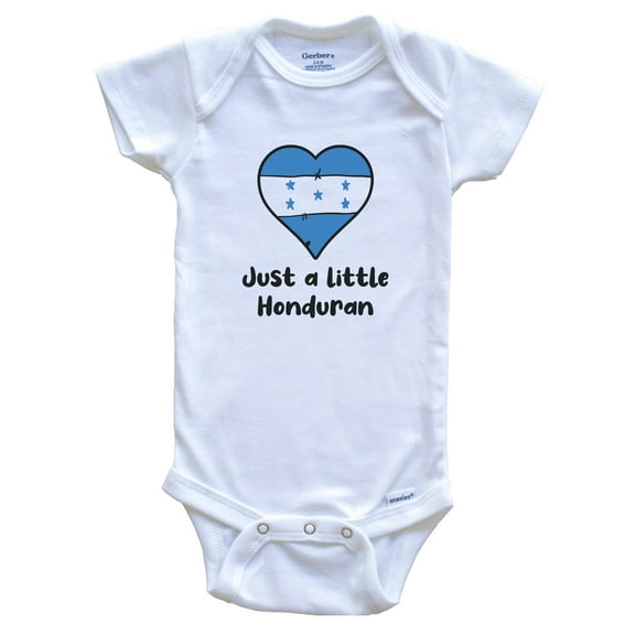Just A Little Honduran Honduras Flag Heart Baby Bodysuit