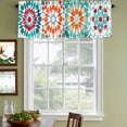 thumbnail image 3 of Colorful Boho Geometric Curtain Valances for Windows, Kitchen Valance Window Treatments Panel 2 Pack, Bohemian Ethnic Abstract Art Rod Pocket Short Curtains for Bathroom Bedroom 60 x 18 Inch, 3 of 8
