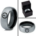 thumbnail image 4 of Tungsten Gamer Power Band Ring 8mm Men Women Comfort Fit Black Dome Brushed Gray Polished, 4 of 4