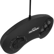 Retro-Bit Official Sega Genesis BIG6 Style USB Arcade Controller 6-Button Pad for Sega Genesis Mini, Switch, PC, Mac, Steam, RetroPie, Raspberry Pi - USB Port - Black