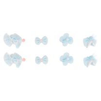 Unique Bargains 8pcs Cute Flowers Bow Hair Clips Hairdo Clip for Girls Light Blue