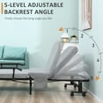 thumbnail image 5 of HOMCOM Rollaway Bed, Folding Bed with 3.25" Mattress, Portable Foldable Guest Bed with Adjustable Backrest, and Metal Frame on Wheels, Light Grey, 5 of 9