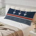 thumbnail image 4 of Navy Blue Coastal Body Pillow Covers 20"x54", Nautical Ocean Sea Anchor Abstract Art Soft Brushed Microfiber Breathable Throw Pillow Covers, Pillowcase with Zipper for Couch Sofa Bedroom Living Room, 4 of 9