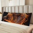 thumbnail image 2 of Fotbe Gold Flame Pattern Wolf Funda para Almohada Corporal con Diseño, Funda de Microfibra Ultrasuave de 20x54 Pulgadas, Ropa de Cama Elegante, 2 of 7