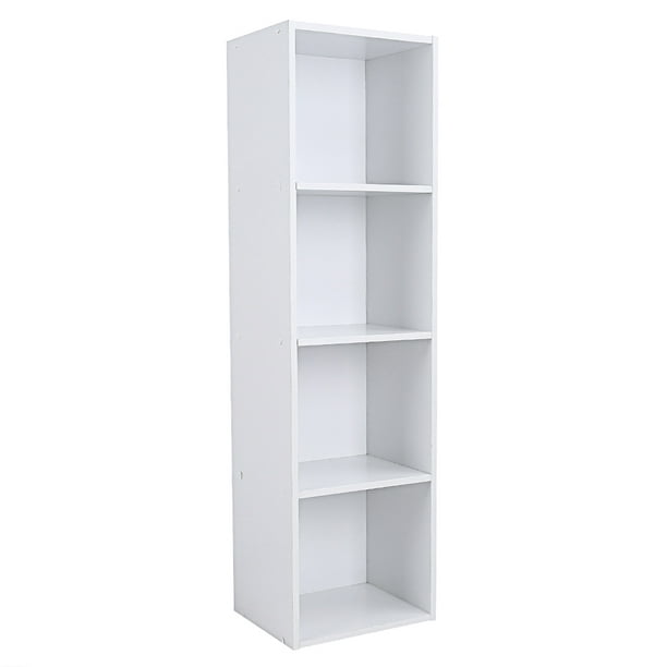 Walfront 41 4 Shelf Bookcase Tier, 4 Tier Storage Unit White Bookcase