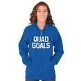 thumbnail image 4 of Quad Goals Weightlifting Barbell Unisex Plus Size Zip Hoodie Brisco Brands 3X, 4 of 6