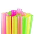thumbnail image 4 of 100 Pcs Neon Drinking Straws Smoothie Milkshake Tea Large Plastic Jumbo Party, 4 of 4