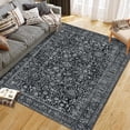 thumbnail image 5 of Area Rugs for Living Room Bedroom, Large Washable Rug, Vintage Floral Boho Non Slip & Low Pile Carpet Indoor Dining Room and Kids Room Black 2 * 6 ft, 5 of 9