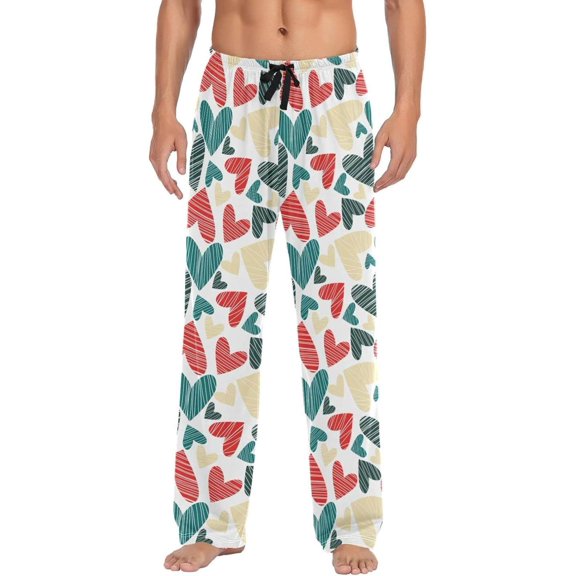 GZHJMY Valentine's Day Pajama Pants for Men, Lounge Pants Lightweight Men Pajama Bottoms with Drawstring Pockets, Christmas New Year Birthday Gifts, Large