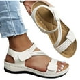 thumbnail image 4 of RUIYANQI Women's Adjustable Strap Sandals Comfortable Orthopedic Footbed Shoes Open Toe Walking Sandals Trendy Summer Beach Footwear White Women Sandal, 4 of 4