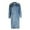 Blue, variant on Women's Long Denim Jacket, Plus Size Oversized Trench Coat, Knee Length Jean Coat, Classic Four Pocket Jacket, Casual Everyday Wear Blue L