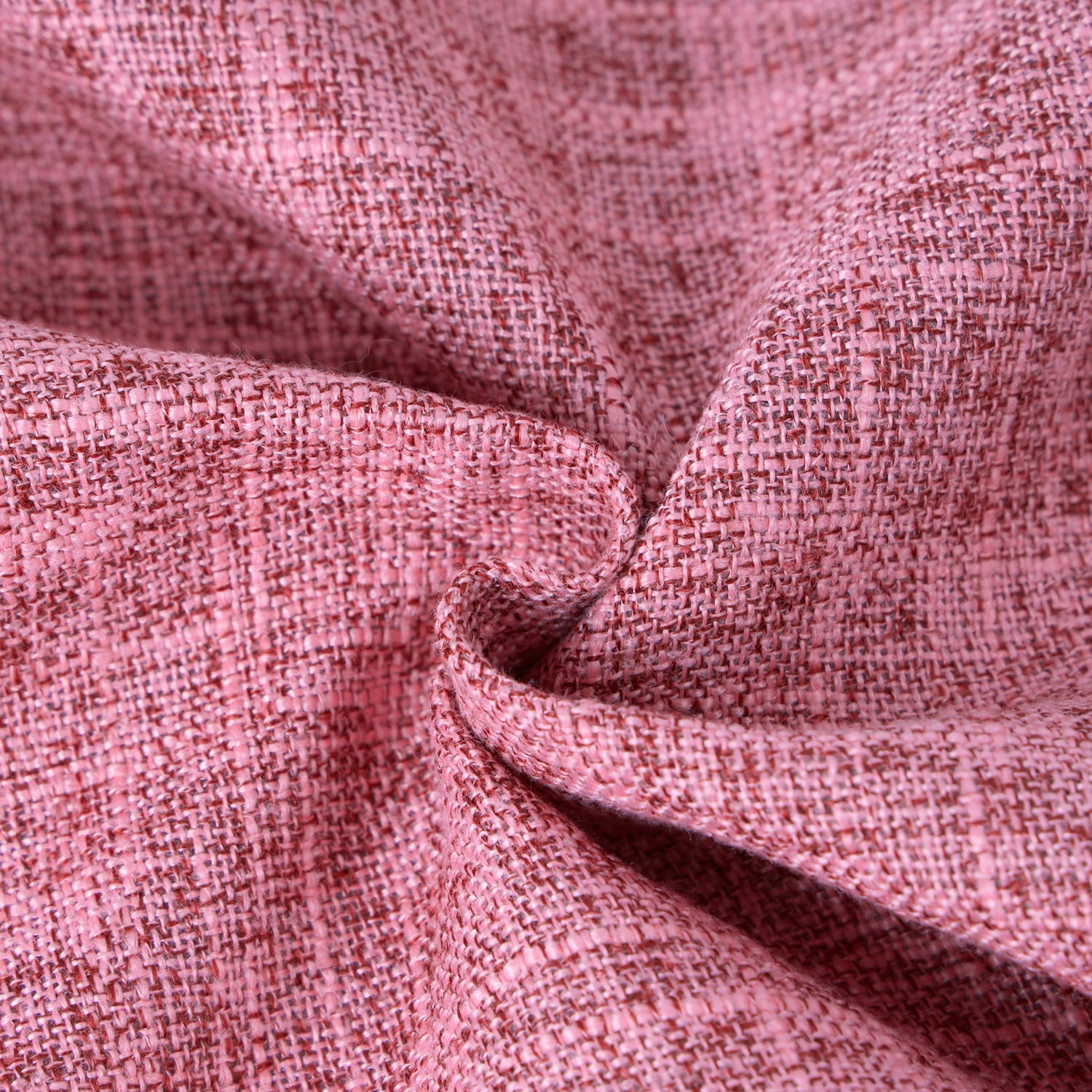 Phantoscope Textural Faux Linen Series Square Decorative Throw Pillow Cusion for Couch, 12" x 20", Pink, 2 Pack