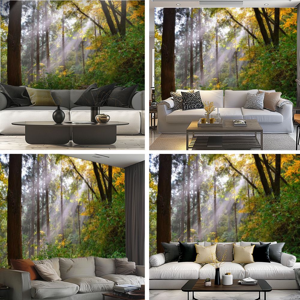 Peel and Stick Wallpaper sun shines lines those forests that used to be dense forests Modern Art Wall Mural Decor Self Adhesive and Removable 69in x 98in