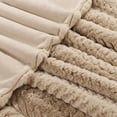 thumbnail image 6 of Home Soft Things Tread Pattern Faux Fur Throw Blanket with Micromink Back, Luxury Soft Cozy Plush Fluffy Fuzzy Reversible Thick Warm Throw Blanket, 60x70 inches, Light Taupe, 6 of 11