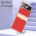thumbnail image 7 of ELEHOLD Plating Leather Case for Samsung Galaxy Z Flip 3, Glitter Rhinestone Full Body Hinge Protection Non-Slip Shockproof Case for Samsung Galaxy Z Flip 3,Red, 7 of 7