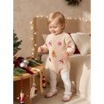 thumbnail image 4 of Cjfdfy Newborn Baby Boy Girl Christmas Outfit Sweater Romper Candy Cane Gingerbread Man Embroidery Long Sleeve Infant Christmas Knit Sweater Fall Winter Clothes, 4 of 9