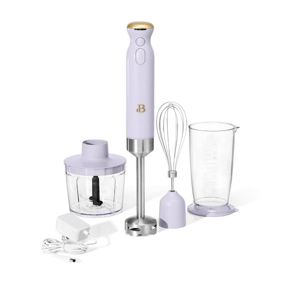 Beautiful Cordless Immersion Blender with Chopper, Whisk & Measuring Cup, Lavender by Drew Barrymore
