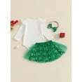 thumbnail image 6 of Baby Toddler Girls Christmas Outfits with Bow Headband 3 6 9 12 18 24 Months Snowman Pattern Crew Neck Long Sleeve Fall Infant Romper and Skirt Clothing Sets, 6 of 9
