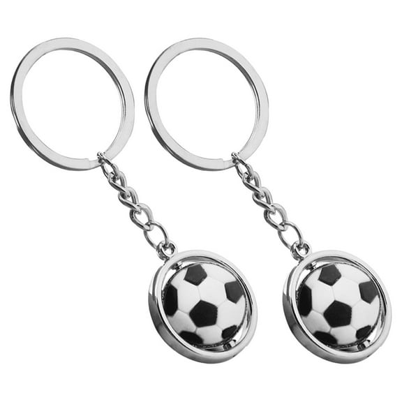 Worgeous 2pcs Soccer Ball Keychains Mini Football Key Chain Sports Ball Key Ring For Party Favors Team Souvenir Sport Rewards Event Giveaways