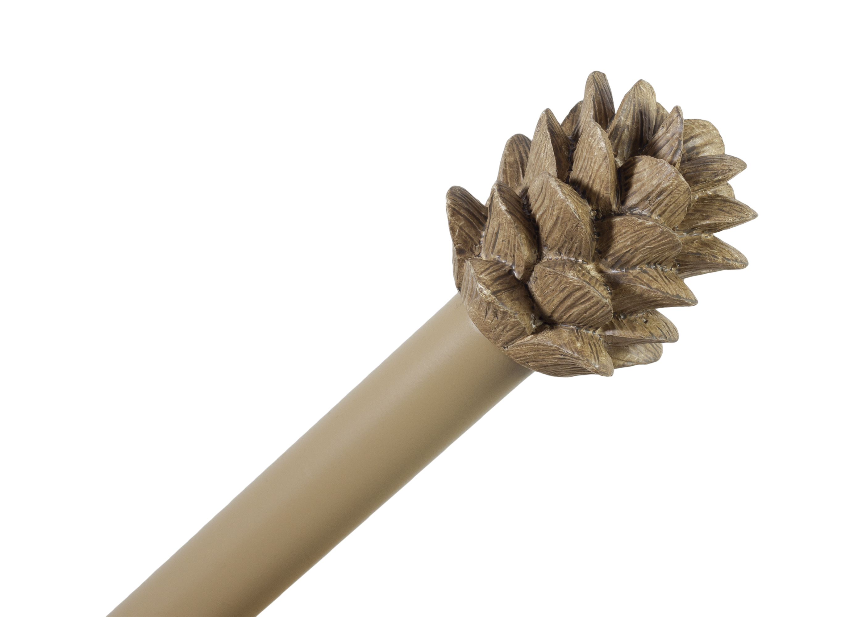 Urbanest Pinecone 3/4" Farmhouse Telescoping Curtain Rod – Adjustable Metal Window Curtain Rod with Decorative Finials, Heavy-Duty & Extendable Drapery Rod, 84"-120", Cottage Beige