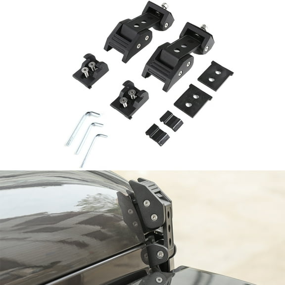 BLACK METAL-Hood Latch Set with Key, Engine Cover, Accessories for Jeep Wrangler JK JL 2007-2018, Gladiator JT 2018 2019 2020