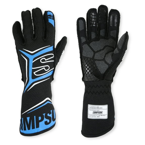 Simpson Racing MGZB Magnata Gloves Black/Blue XXL - Pair