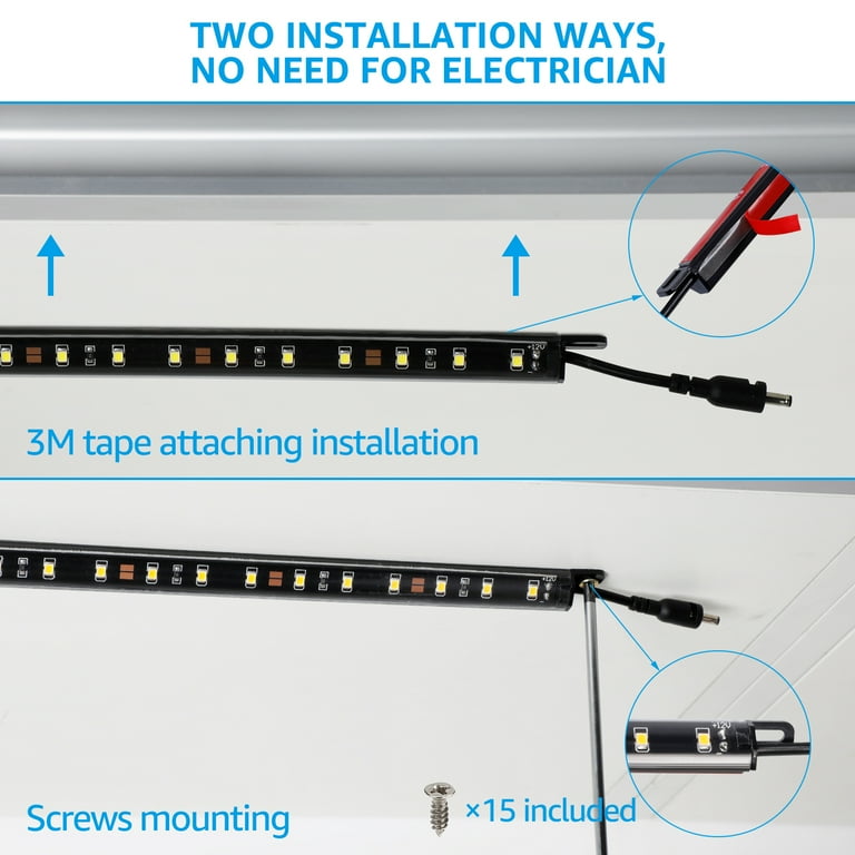 illuminlabs Under Cabinet Lights, LED Strip Lights with Remote Control,  Dimmable for Closet, Shelf, TV Back, Under Counter Lights For Kitchen,  13.2ft, Warm White 