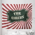 thumbnail image 1 of Antique Tapestry, Classical Circus Show Event Advertisement Theme Antique Art Logotype Print, Fabric Wall Hanging Decor for Bedroom Living Room Dorm, 5 Sizes, Emerald Cream Ruby, by Ambesonne, 1 of 1