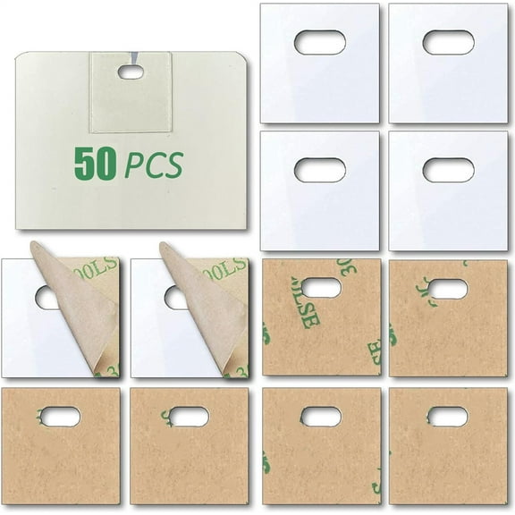 Tutuviw 50Pcs Vertical Blind Repair Tabs Kit Repair Tabs White Plastic Clear Vertical Blind Slats Replacement Parts Self-adhesive Blinds Replacement Fixers Window Blinds Repair Parts