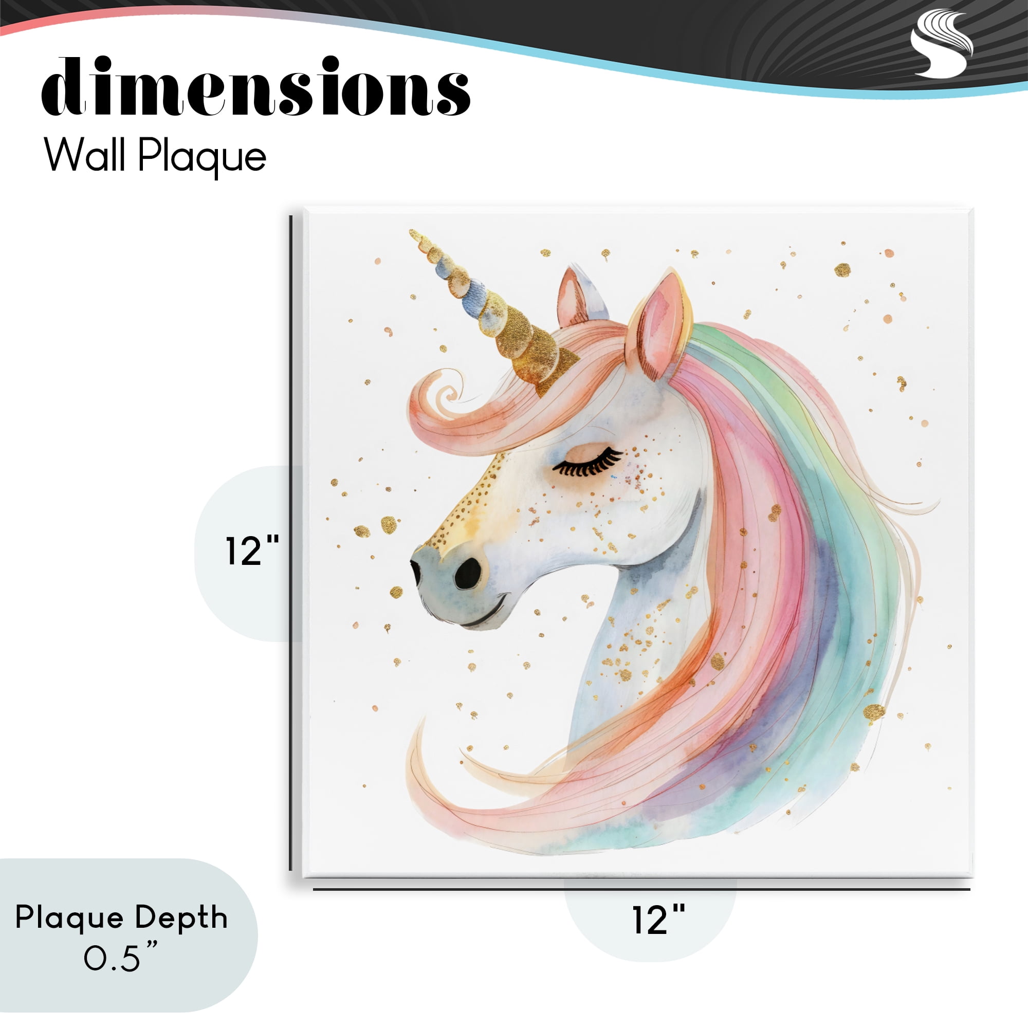 Stupell Industries Gold Speckled Pastel Unicorn Wall Plaque Art, design by Creative Studio