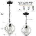 thumbnail image 5 of Modern Farmhouse Pendant Light Distressed White Wooden Chandelier 1-Light, 5 of 7