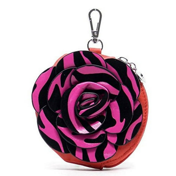2Chique Boutique Women's Zebra Print Flower Wristlet