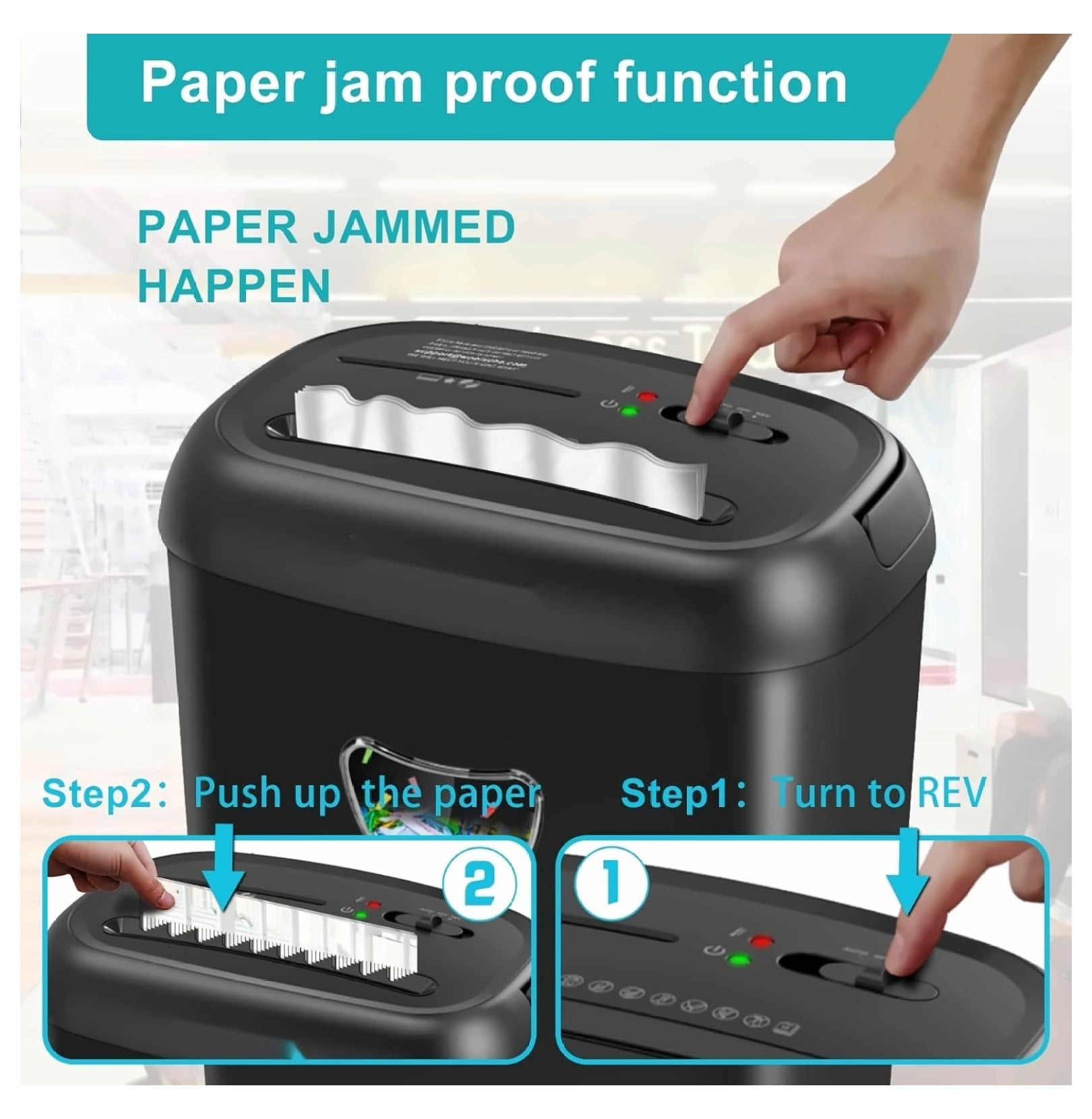 Cross Cut Paper Shredder - 14 Sheet Capacity, P-4 Security, 6.6 Gallon - Jam Proof Heavy Duty Shredder for Home & Office Use