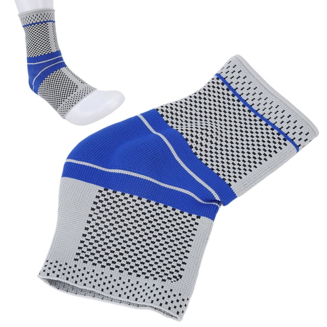 Ankle Brace with Silicone Compression Inserts, Curved Design for Joint Support,