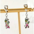 thumbnail image 2 of Hip and Cool Clip On 1 1/2" Silver Wire Dangle Green Multi Colored Fluorescent Bead Bracelet Charms, 2 of 5