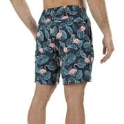 Mens Resort Premium Swim Trunks Board Shorts Swimwear Pink Flamingo