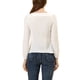 thumbnail image 3 of INSPIRAR CHIC Blusa de Manga Larga Sólida con Cuello Cuadrado para Mujeres, Casual, para el Trabajo y el Fin de Semana, Talla XS, Blanca, 3 of 6