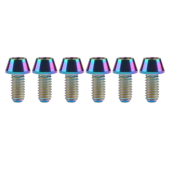 Wanyifa Titanium Ti DIN912 M4 8 12 15 20mm Tapered Head Hex Bolts Bicycle Screws,M4x8mm,Rainbow,6 Pcs