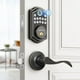 thumbnail image 1 of Cerradura de puerta de entrada sin llave con manija – 2 manijas de palanca, cerradura de puerta con huella digital AkaGear, cerrojo con teclado electrónico, 2 llaves, cerradura inteligente para puerta, 1 of 5