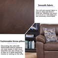 thumbnail image 2 of Hybition 3-Piece Living Room Sofa Set, Matte Faux Leather, with Geometric Pillows-Color:Brown, 2 of 9